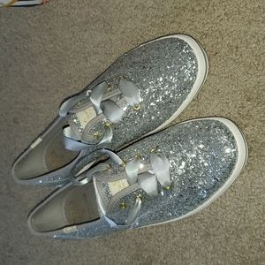 NWOT Kate Spade Silver Glitter Keds